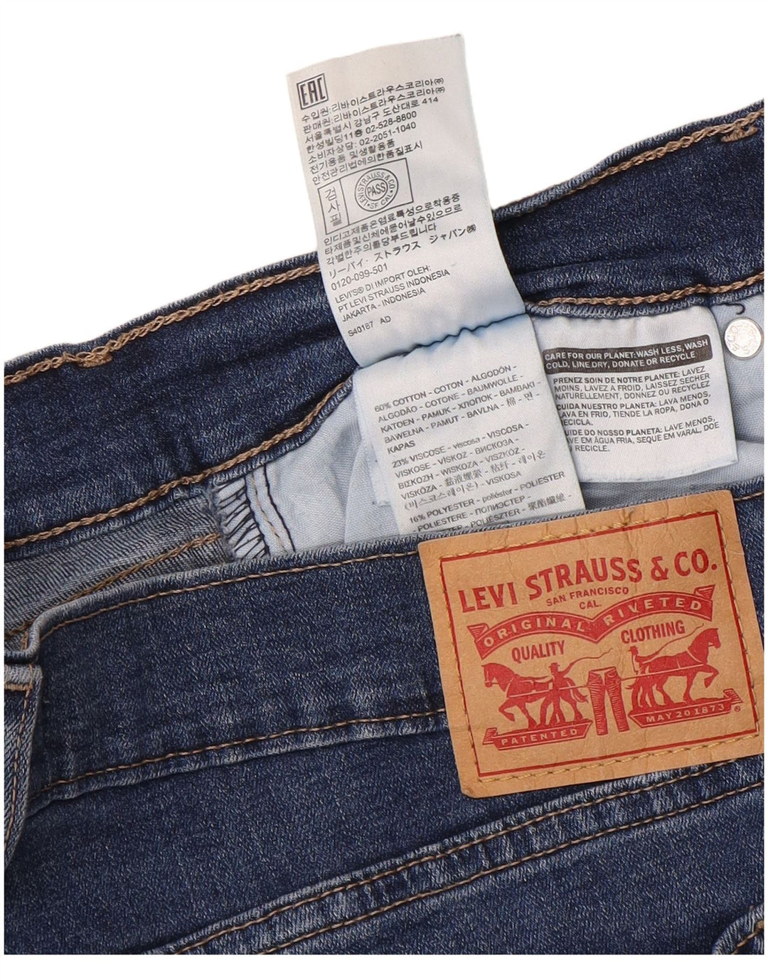 Levi's Womens Boyfriend Slim Jeans W31 L27 Blue Cotton