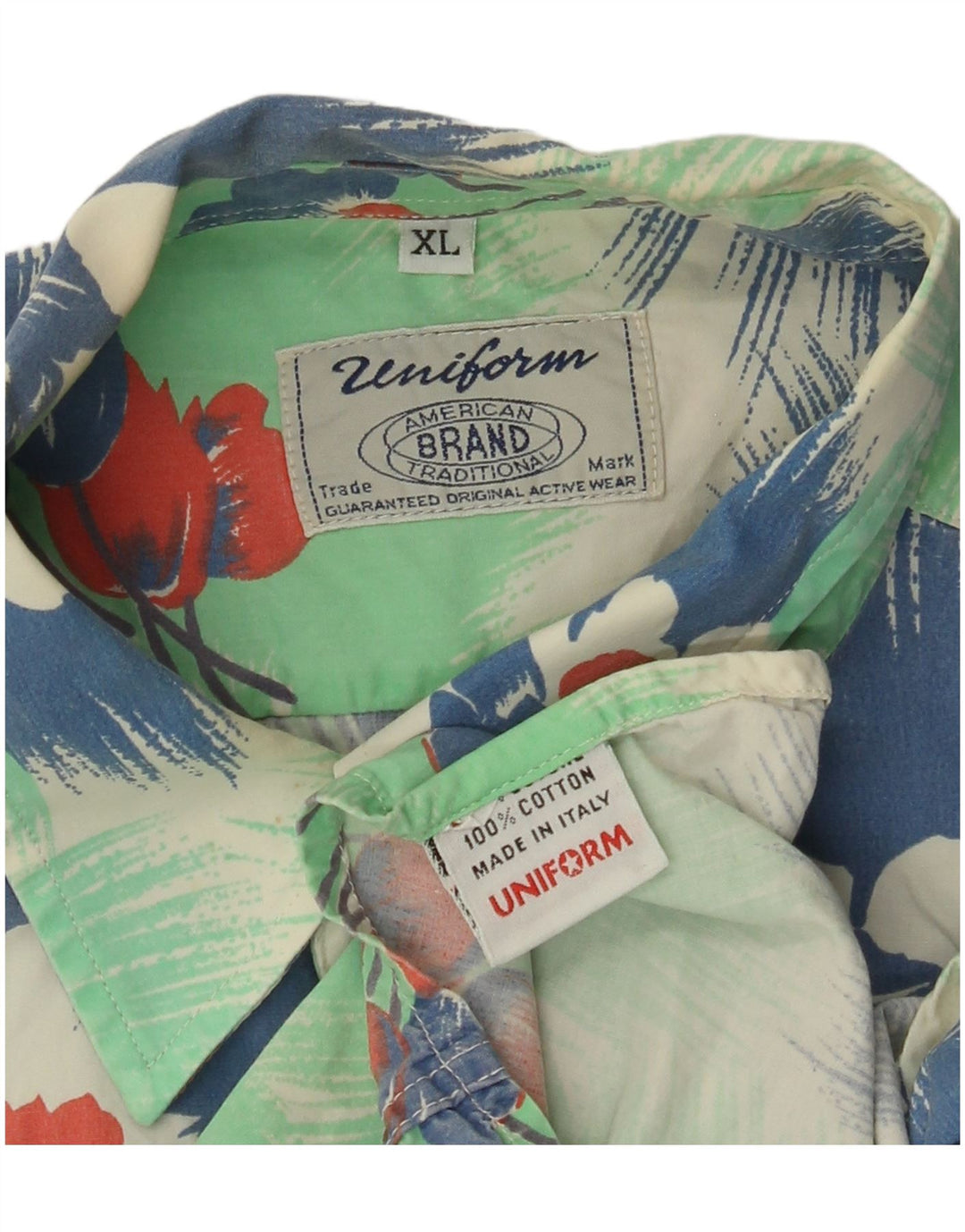 Ανδρικό κοντομάνικο πουκάμισο UNIFORM XL Πράσινο φλοράλ βαμβακερό