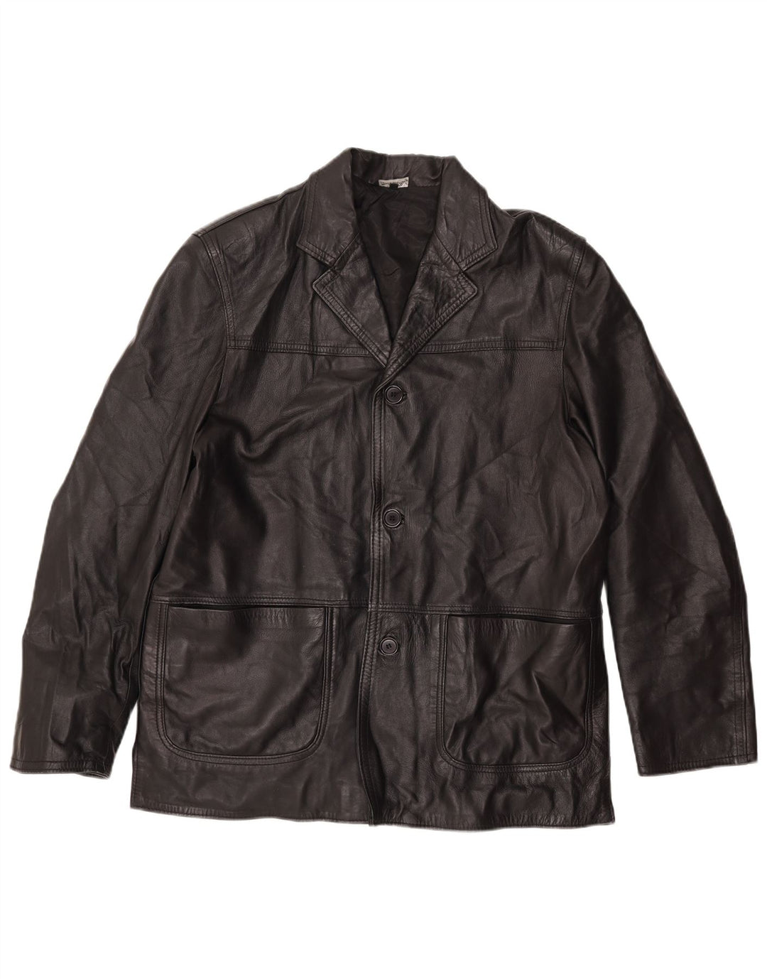 VINTAGE Ανδρικό Δερμάτινο Μπουφάν UK 42 XL Μαύρο Δερμάτινο
