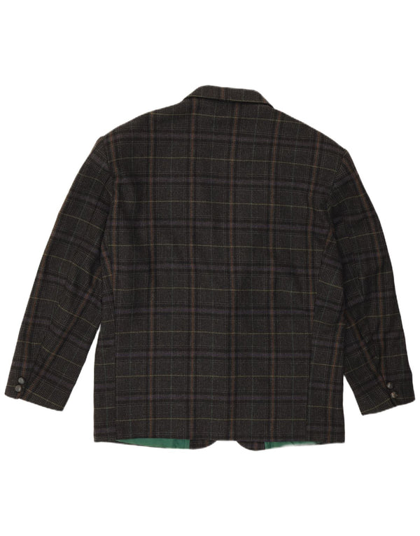 VINTAGE Ανδρικό σακάκι με 2 κουμπιά σακάκι IT 54 2XL Grey Check Wool