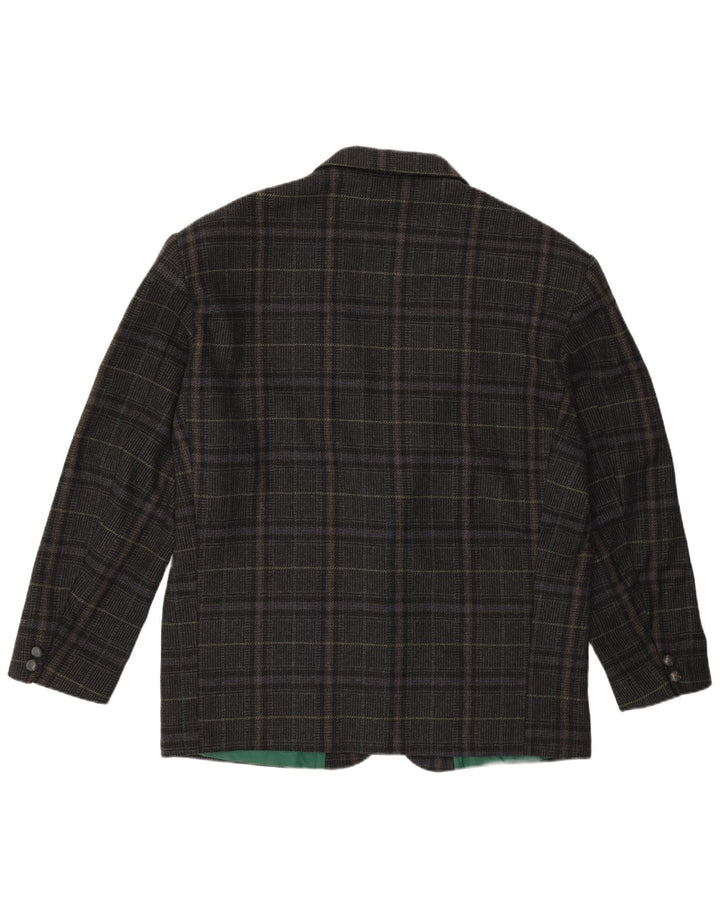 VINTAGE Ανδρικό σακάκι με 2 κουμπιά σακάκι IT 54 2XL Grey Check Wool
