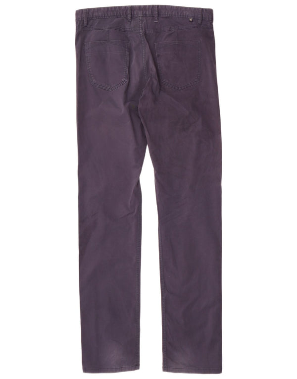 Massimo Dutti Ανδρικό Slim Casual Παντελόνι EU 42 Large W32 L34 Navy Blue