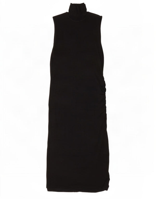 Zara Womens Sleeveless Maxi Dress UK 14 Large Black Viscose