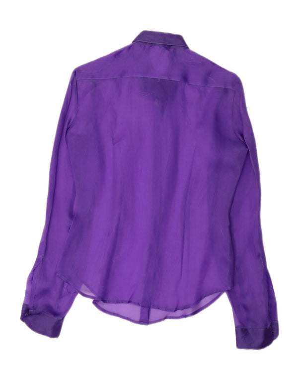 Vintage γυναικείο πουκάμισο μπλούζα UK 12 Medium Purple