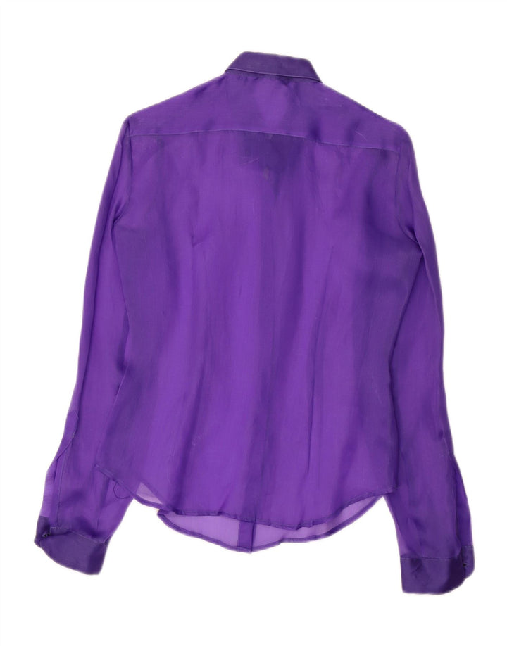 Vintage γυναικείο πουκάμισο μπλούζα UK 12 Medium Purple