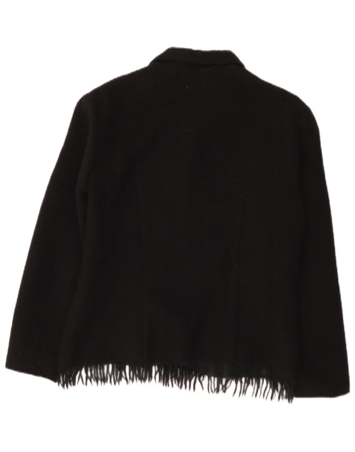 Vintage γυναικείο σακάκι blazer UK 12 μεσαίο μαύρο μαλλί
