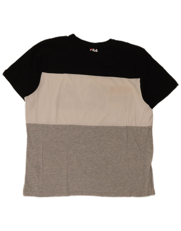 Ανδρικό γραφικό T-Shirt Fila Top XL Πολύχρωμο Colourblock Βαμβακερό