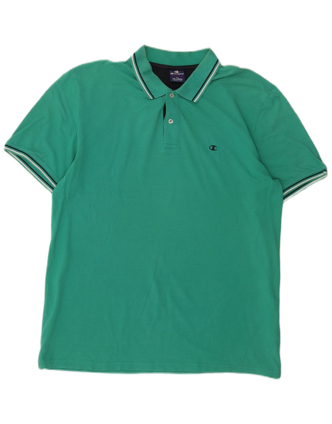 CHAMPION Mens Polo Shirt 2XL Green Cotton