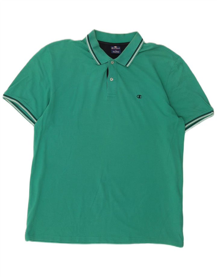 CHAMPION Mens Polo Shirt 2XL Green Cotton