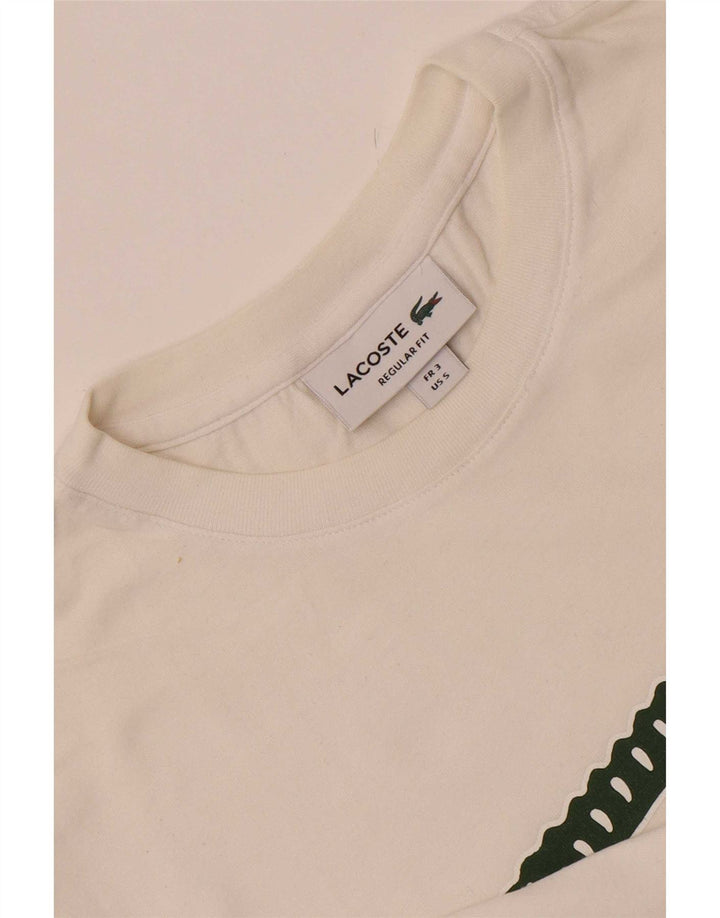 Ανδρικό γραφικό μπλουζάκι Lacoste Regular Fit Top Size 3 Small White