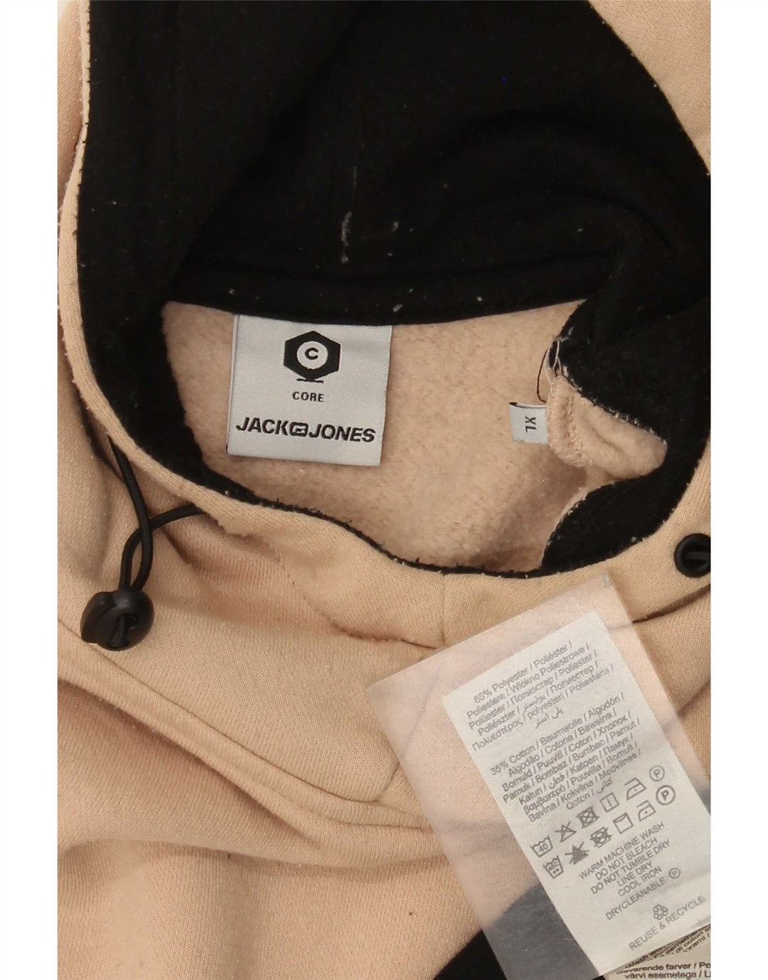 Jack & Jones Ανδρικό Hoodie Jumper XL Beige Colourblock Πολυεστέρας