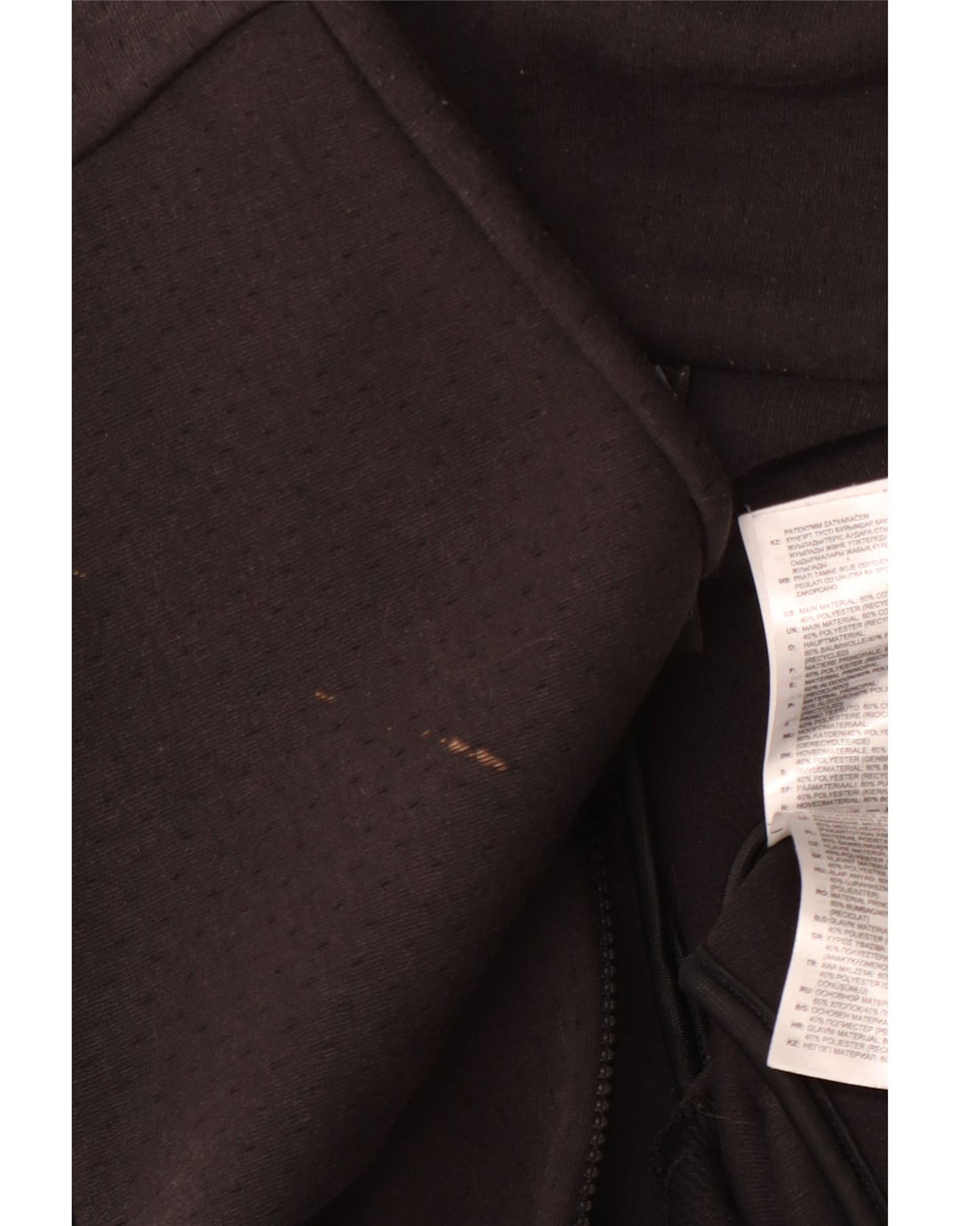 Γυναικείο πουλόβερ ADIDAS Primegreen με φερμουάρ με κουκούλα UK 12/14 Μεσαίο Μαύρο