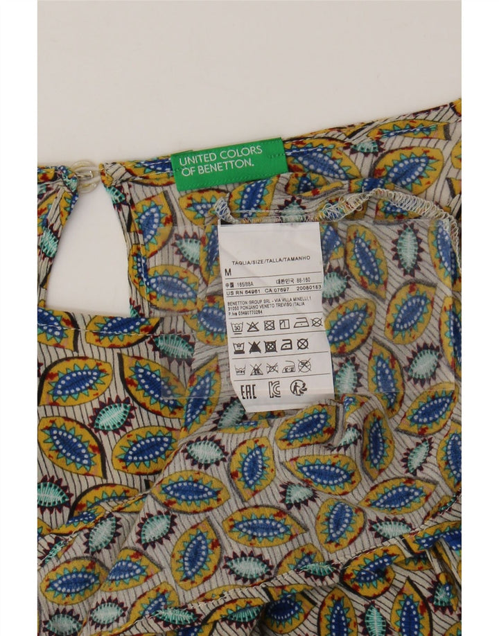 BENETTON Γυναικεία μπλούζα με Abstract Pattern Top UK 14 Medium πολύχρωμη
