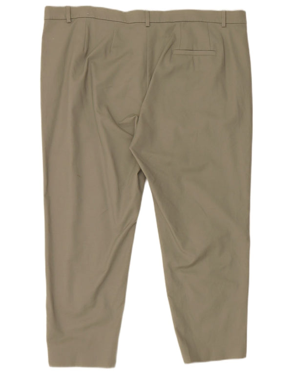 Marks & Spencer Γυναικείο Crop Chino Παντελόνι UK 22 2XL W44 L25 Πράσινο βαμβακερό