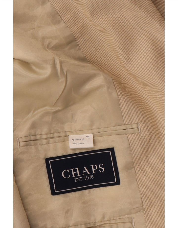 Chaps Ανδρικό σακάκι σακάκι με 2 κουμπιά UK 44 2XL Μπεζ βαμβακερό ριγέ
