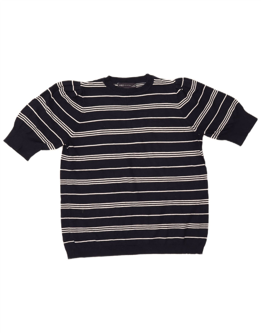 Γυναικείο πουλόβερ MARKS & SPENCER Crop Crew Neck Jumper UK14 Medium Navy Blue