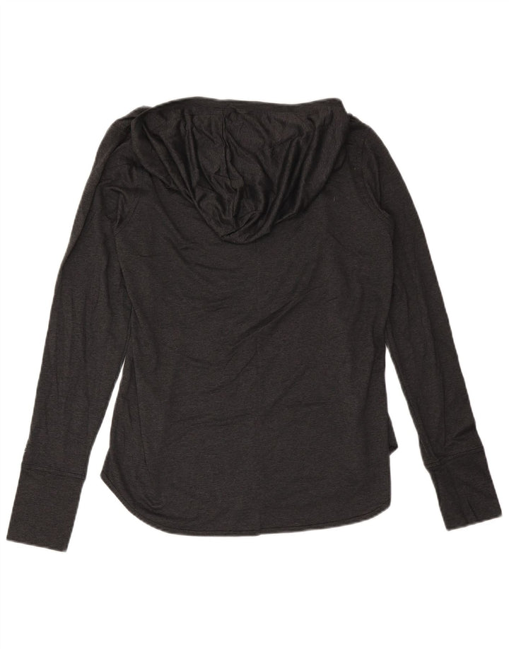 Champion Womens Hooded Graphic Top μακρυμάνικο UK 12 Medium Grey