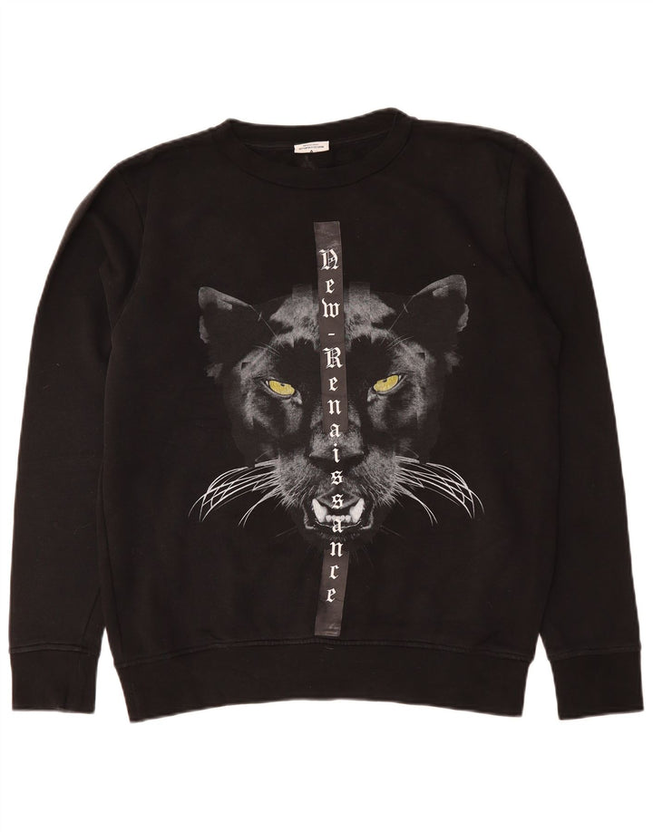 Ανδρικό γραφικό φούτερ Marcelo Burlon Jumper Μικρό μαύρο βαμβακερό