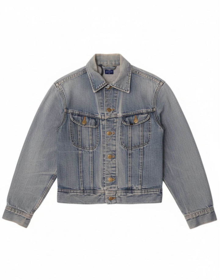 Lee Womens Crop Τζιν Μπουφάν UK 12 Medium Blue