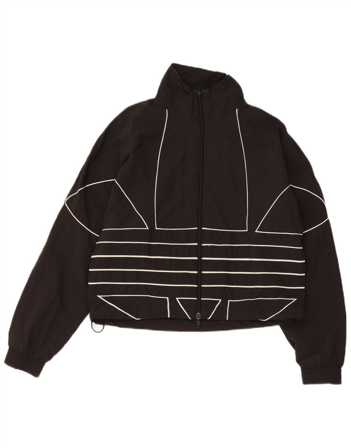 Γυναικεία αθλητική φόρμα γραφικών Adidas Top Jacket UK 8 Small Black Polyamide