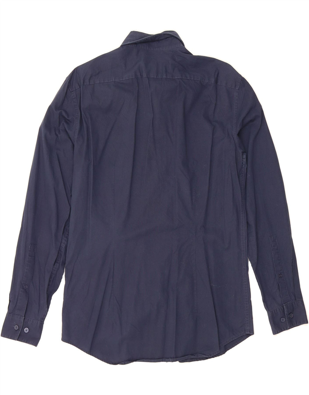 DKNY Mens Slim Fit Shirt Size 15 1/2 Medium Navy Blue Cotton Vintage Dkny and Second-Hand Dkny from Messina Hembry 