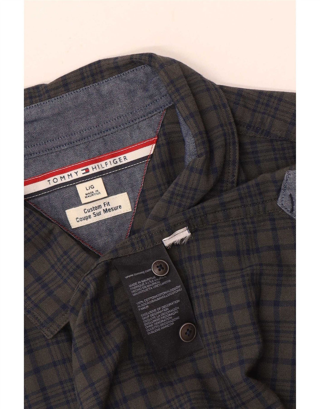 Ανδρικό πουκάμισο Tommy Hilfiger Custom Fit Large Grey, βαμβακερό