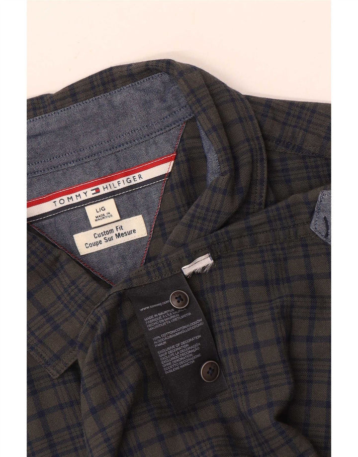 Ανδρικό πουκάμισο Tommy Hilfiger Custom Fit Large Grey, βαμβακερό