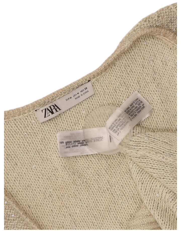 Zara Γυναικείο Πλεκτό Γιλέκο Τοπ UK 12 Medium Grey Polyester
