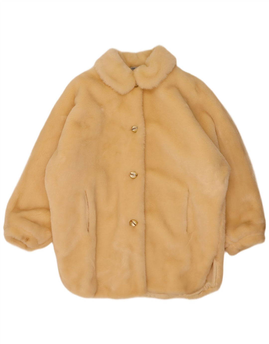 Vintage γυναικείο πανωφόρι από ψεύτικη γούνα EU 40 Medium Beige Modacryl