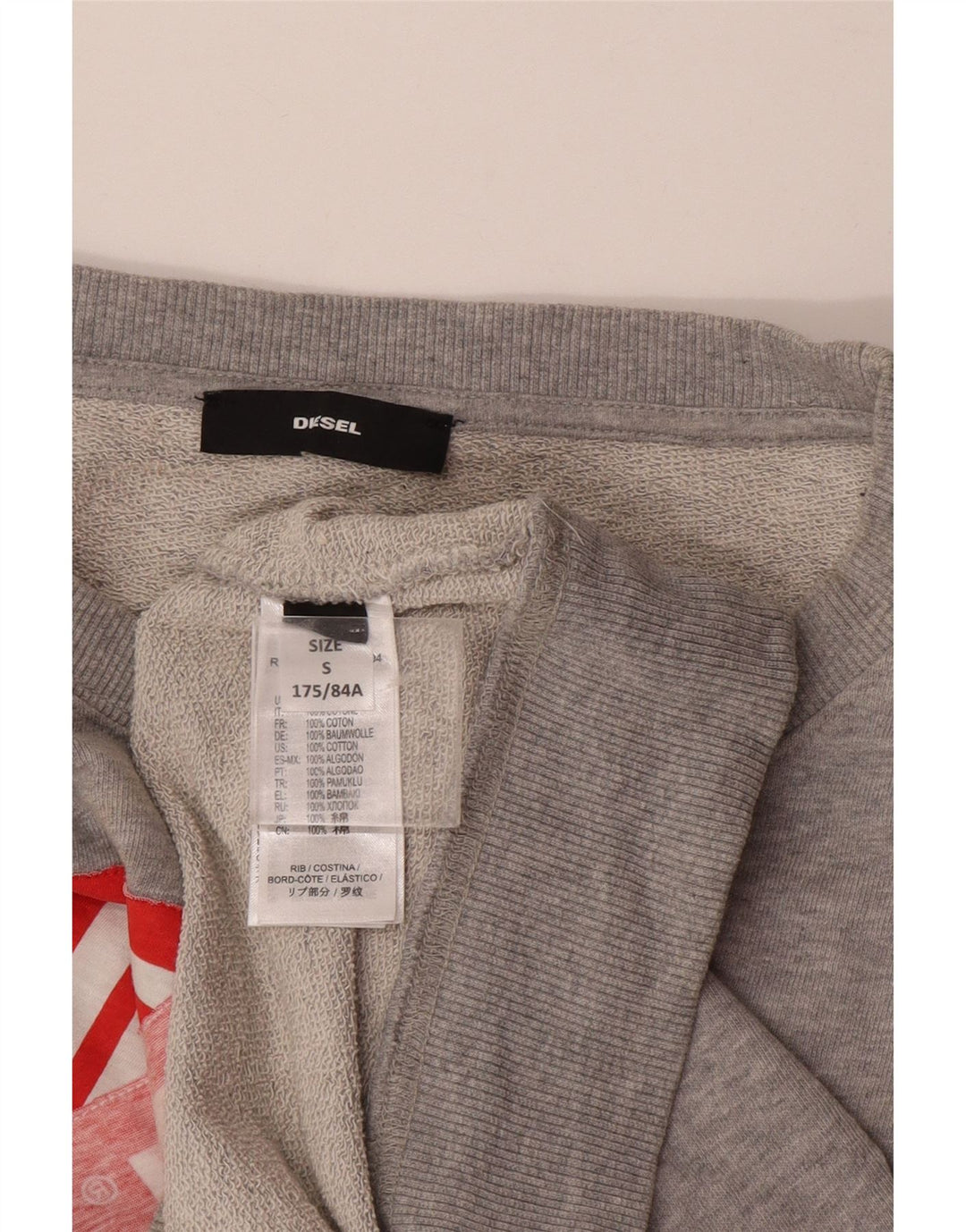 Diesel ανδρικό γραφικό φούτερ Jumper Μικρό γκρι βαμβακερό