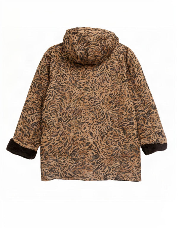 FUCHS & SCHMITT Γυναικείο μπουφάν Parka με κουκούλα UK 18 XL καφέ Animal Print