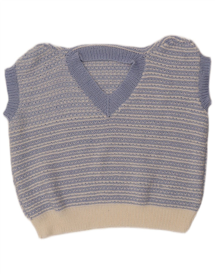 Γυναικείο γιλέκο VINTAGE Tank Top UK 18 XL Μπλε ριγέ