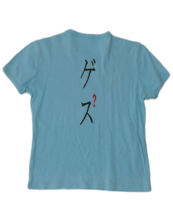 GUESS Girls Graphic T-Shirt Top 13-14 Years Blue Cotton