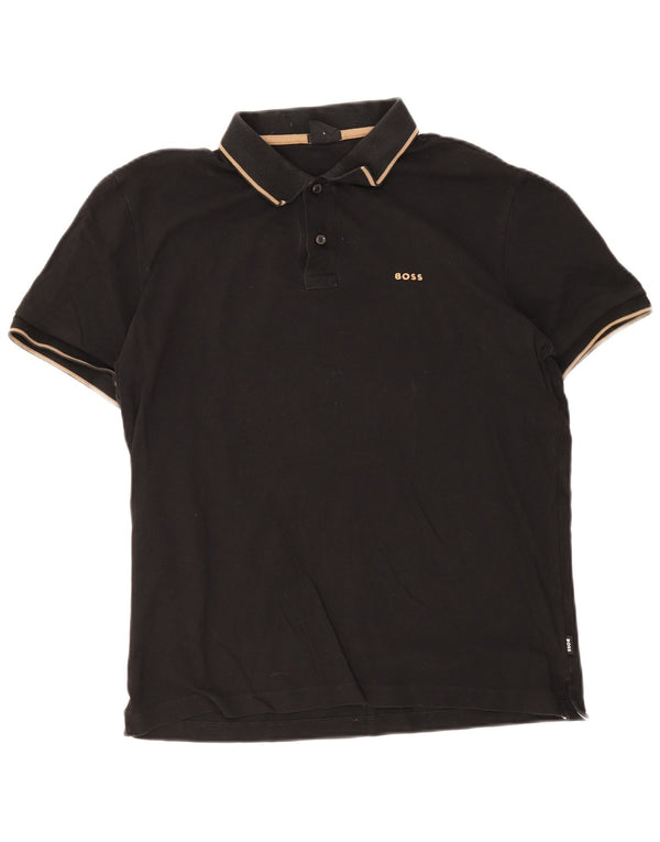 Ανδρικό μπλουζάκι πόλο Hugo Boss Slim Fit μεγάλο μαύρο ριγέ