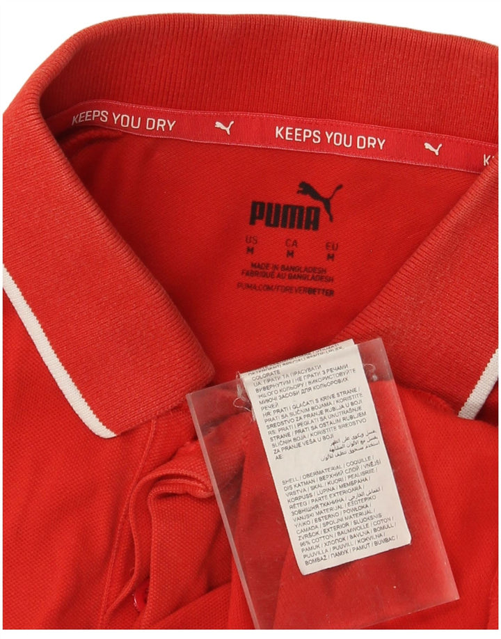 Ανδρικό γραφικό πόλο μπλουζάκι Puma, μεσαίο κόκκινο βαμβακερό αθλητικό
