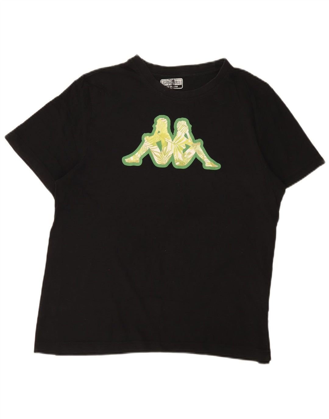 Kappa Γυναικείο T-Shirt Top UK 14 Medium Black Cotton