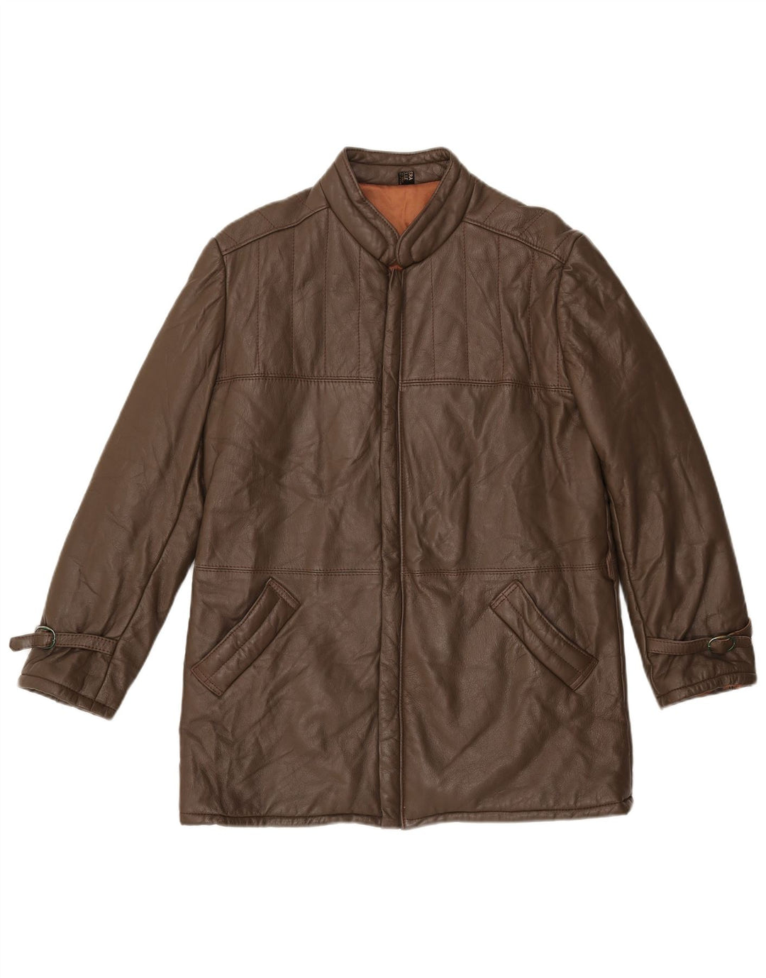VINTAGE Ανδρικό Δερμάτινο Μπουφάν UK 38 Δερμάτινο Μεσαίο Καφέ