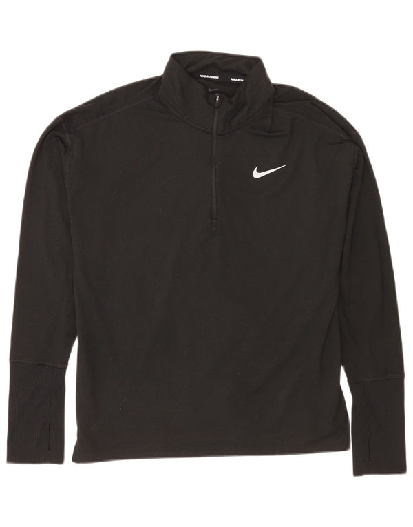 Γυναικεία Nike Running Loose Fit Top μακριά μανίκια UK 10 Small Black Sports