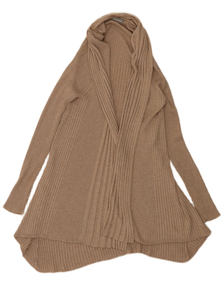 Marks & Spencer Γυναικείο Longline ανοιχτό πουλόβερ ζακέτα UK 14 Medium Beige
