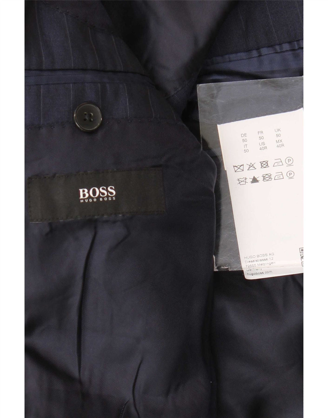 Hugo Boss Ανδρικό σακάκι μπλέιζερ με 2 κουμπιά EU 50 Large Navy Blue Pinstripe