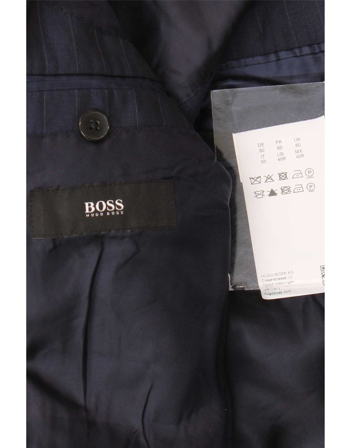 Hugo Boss Ανδρικό σακάκι μπλέιζερ με 2 κουμπιά EU 50 Large Navy Blue Pinstripe