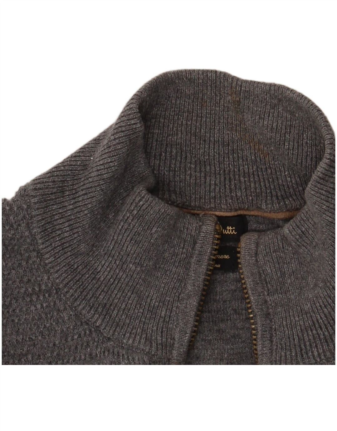Massimo Dutti Ανδρικό πουλόβερ ζακέτα με φερμουάρ XL γκρι