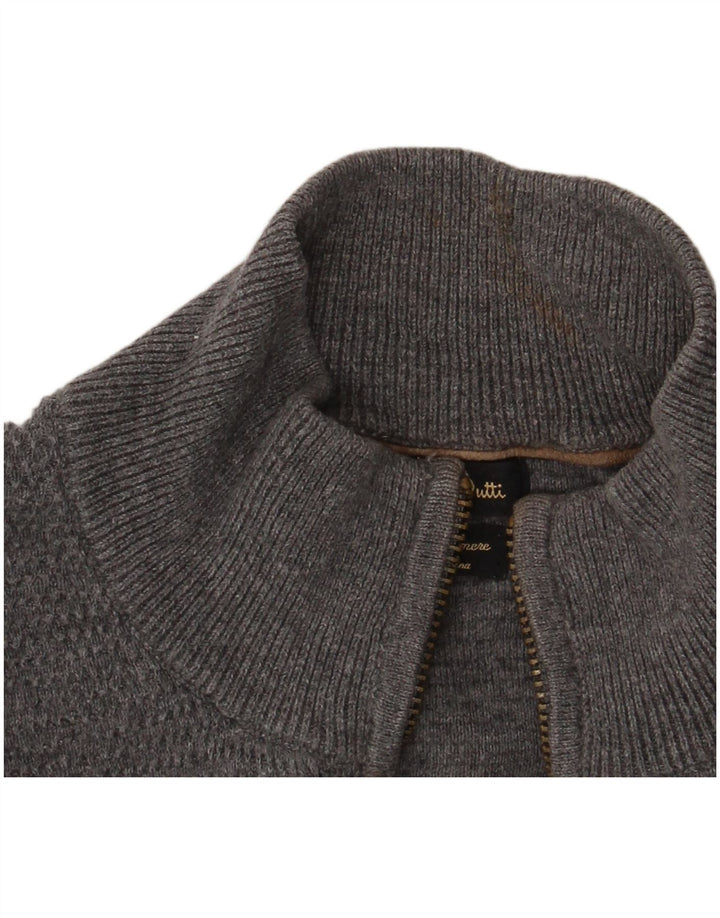 Massimo Dutti Ανδρικό πουλόβερ ζακέτα με φερμουάρ XL γκρι