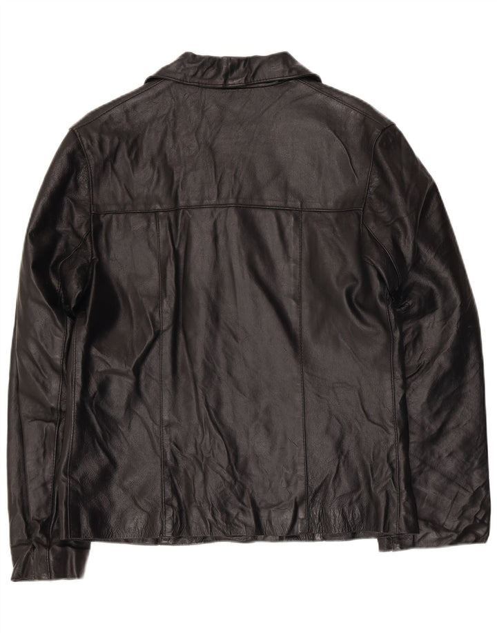 Vintage Γυναικείο Δερμάτινο Μπουφάν UK 14 Medium Black Leather