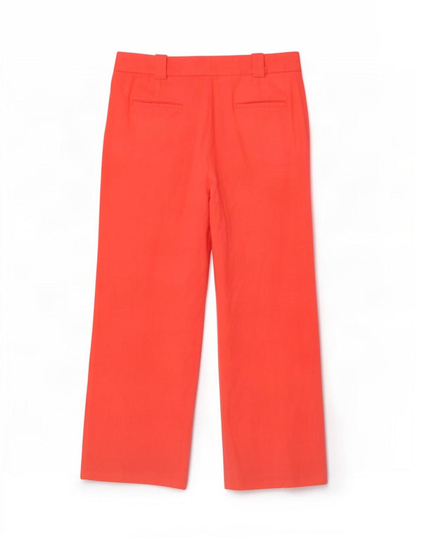 Zara Γυναικείο παντελόνι Chino με φαρδύ πόδι EU 42 Large W32 L29 Pink Len
