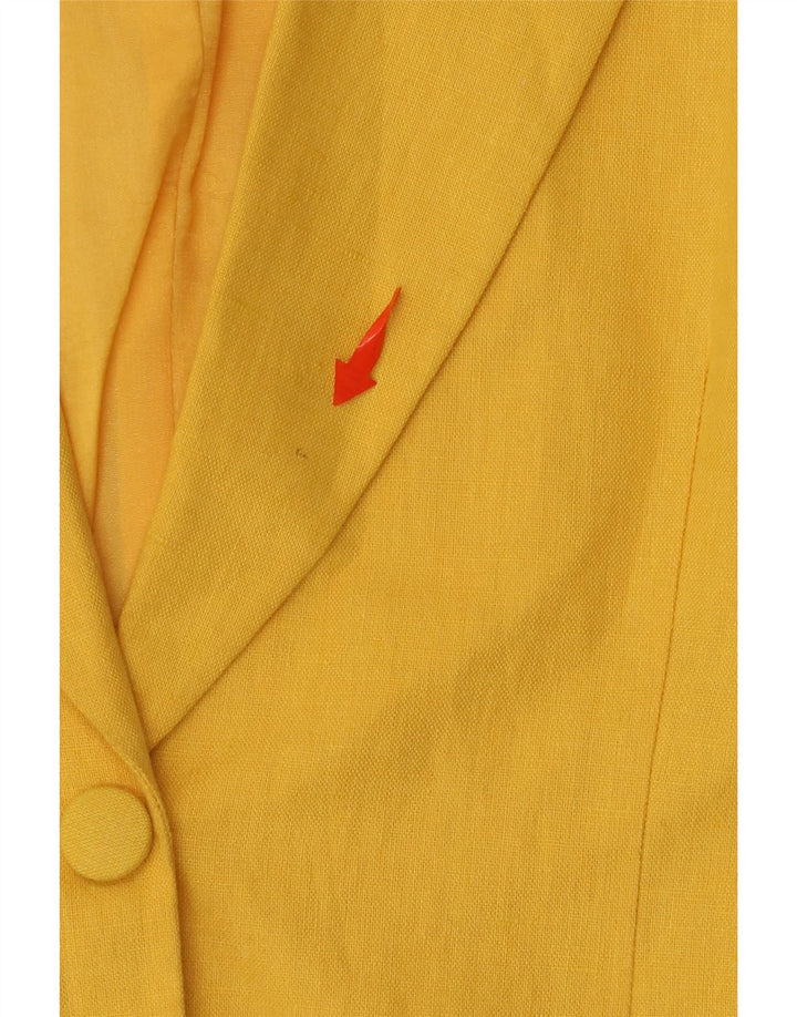 POP 84 Γυναικείο Μπουφάν Blazer με 2 Κουμπιά UK 12 Medium Yellow Len