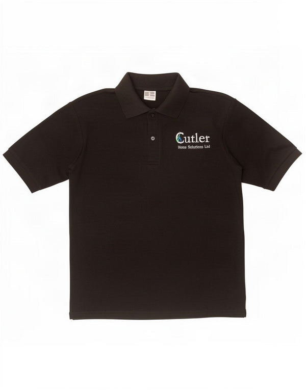 Russell Athletic Mens Graphic Polo Shirt Small Black Polyester