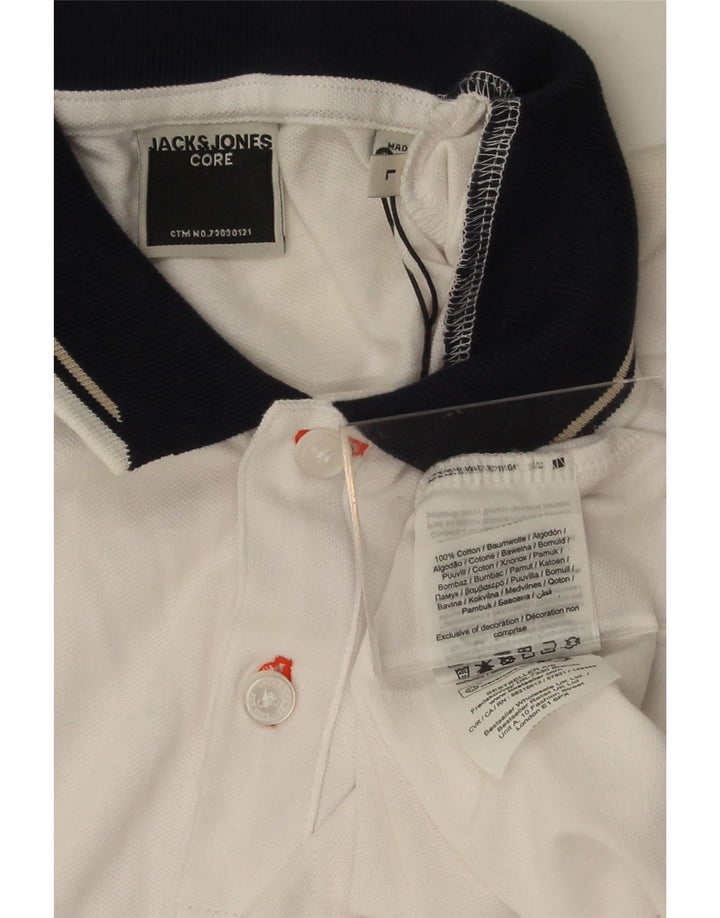 JACK & JONES Mens Polo Shirt Large White Cotton Vintage Jack & Jones and Second-Hand Jack & Jones from Messina Hembry 