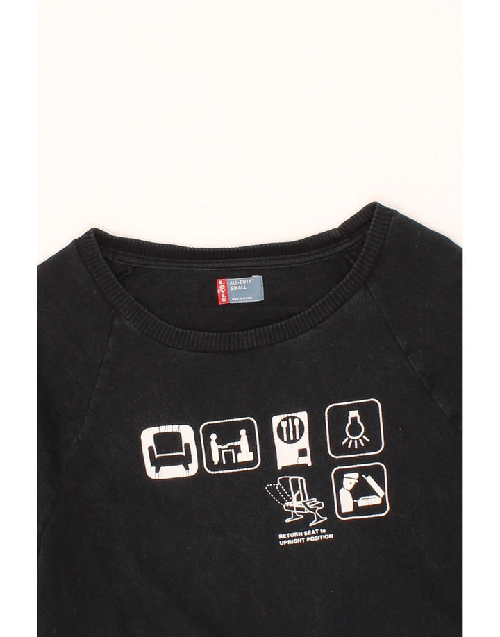 LEVI'S Mens Graphic T-Shirt Top Small Black Cotton Vintage Levi's and Second-Hand Levi's from Messina Hembry 