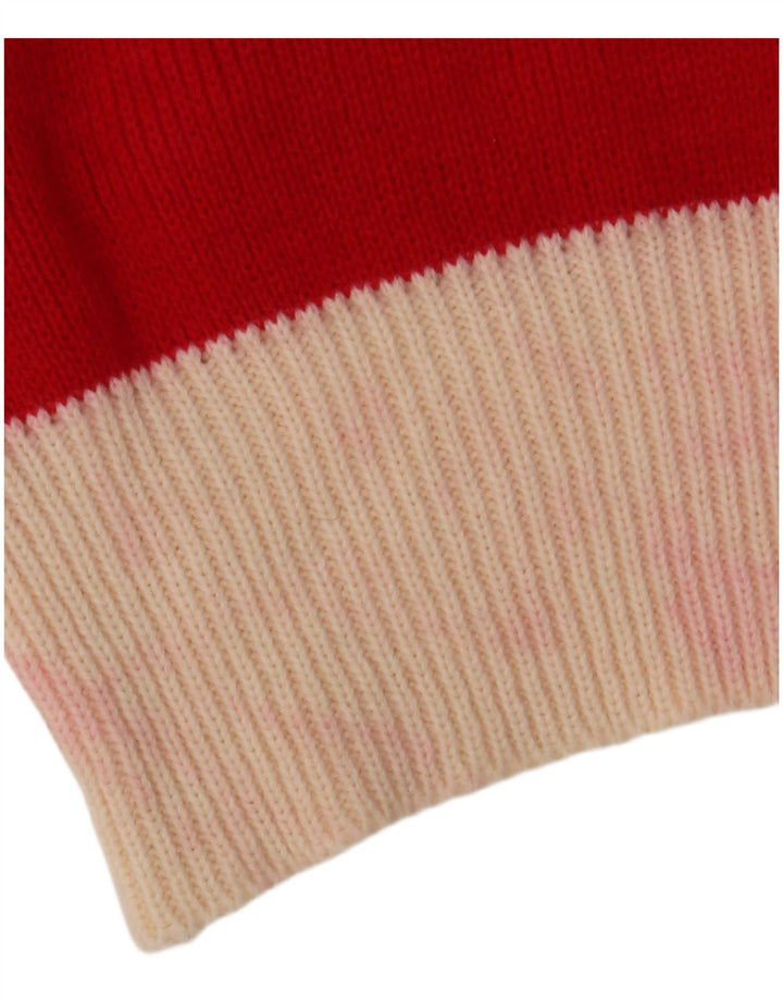 Γυναικείο πουλόβερ με λαιμό πόλο VINTAGE IT 48 XL Κόκκινο ακρυλικό